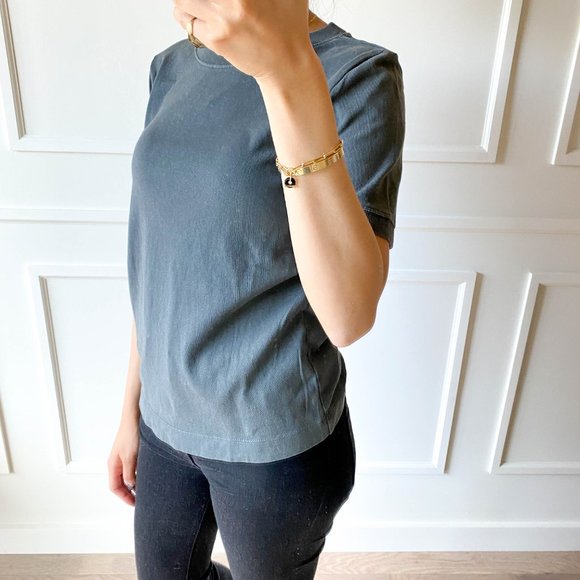 NEW Zara Sea Grey / Blue Tee - Small - Picture 4 of 10
